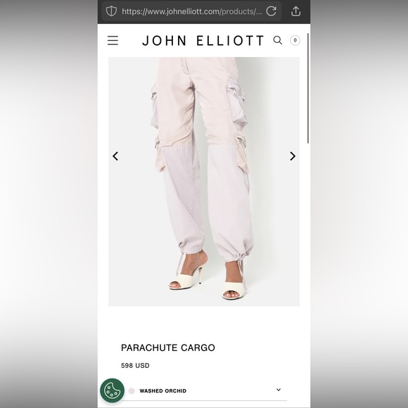 $598 John Elliott Women's US Small Relaxed Cargo Work Pant in Washed Orchid S - Picture 7 of 15